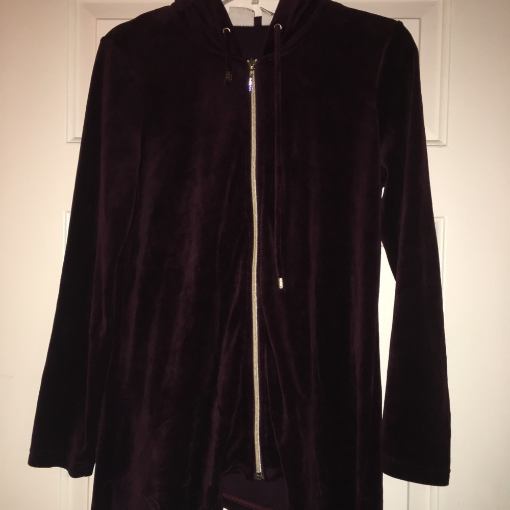 Chico's Purple Zippered Jacket with Hood